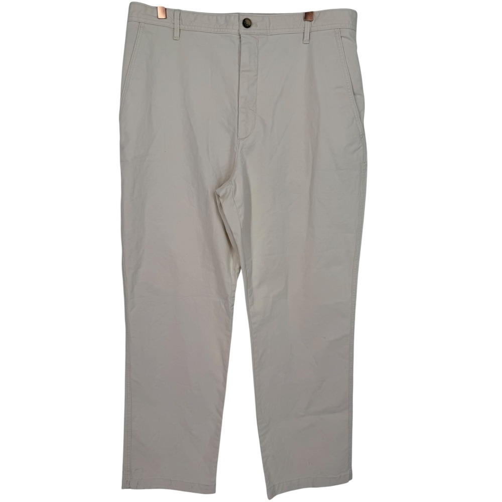 NWT Banana Republic Womens Authentic Chino High Rise Straight Pant Cream Size 16